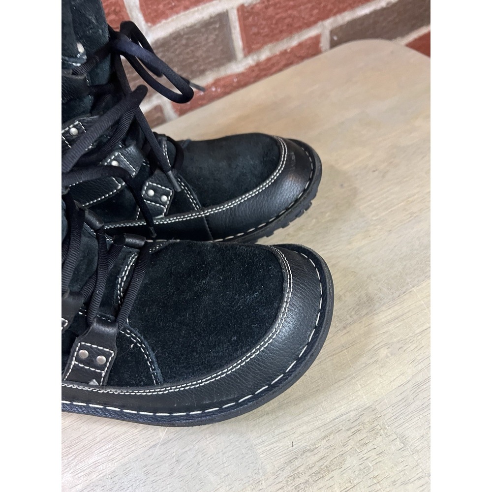 Sorel Kaya Waterproof Winter Snow Boots Womens Size 6 Black Insulated Fur Trim - Picture 3 of 9